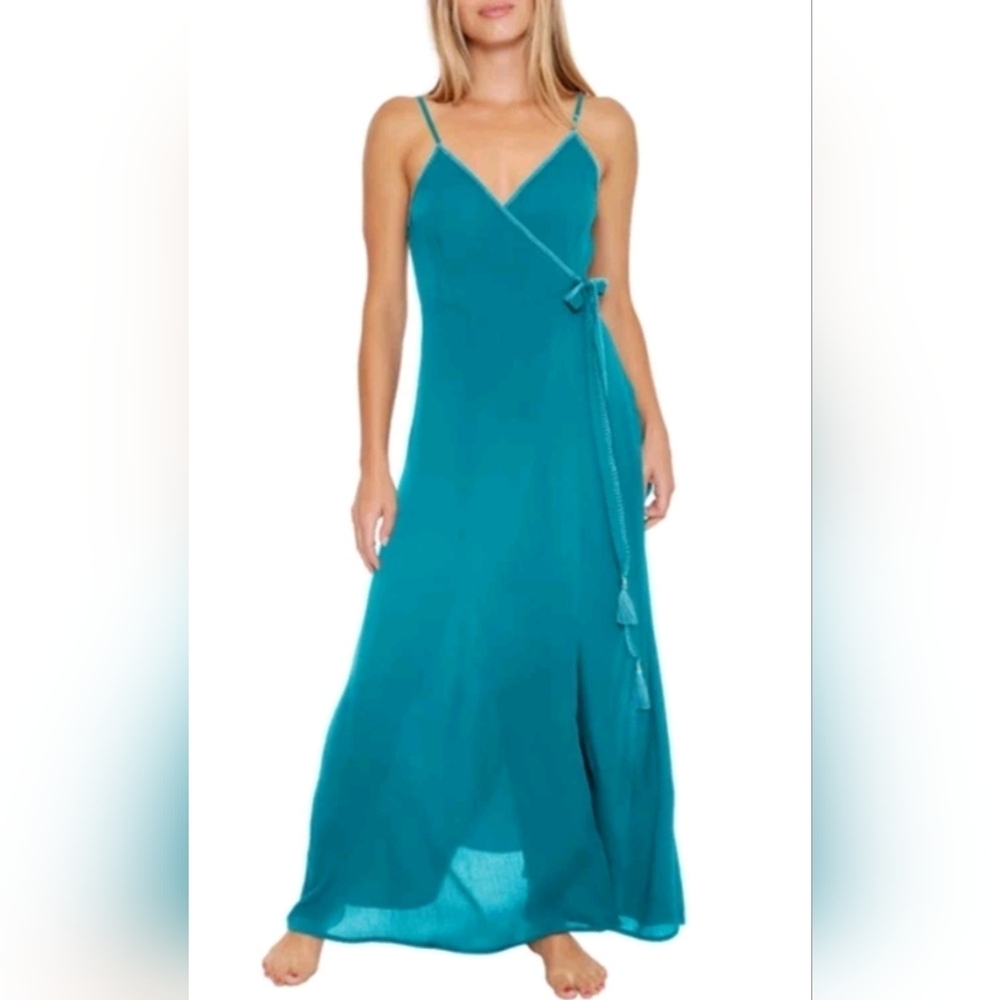 Trina Turk Brittany Tassel Maxi Wrap Dress Cover-up - Picture 7 of 12